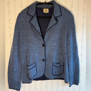 Alpaca International Baby Alpaca Sweater Blazer Knit Cardigan Jacket size L/XL